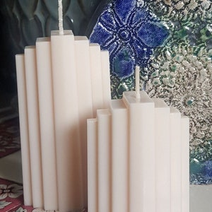 2 Handmade Art Deco Skyscraper Candles Highly Fragranced And Made With Eco Soy Wax.