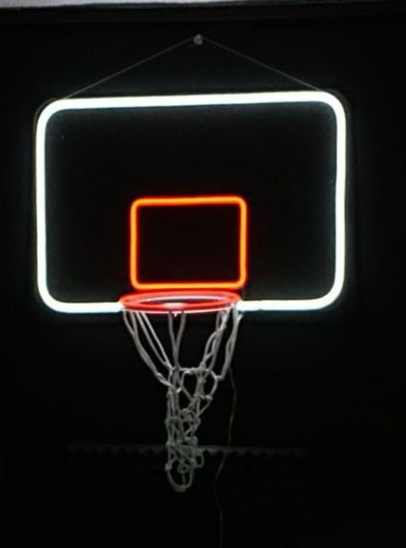 Basketball Hoop Neon Sign NBA Neon Signs NBA Playoff Custom Etsy