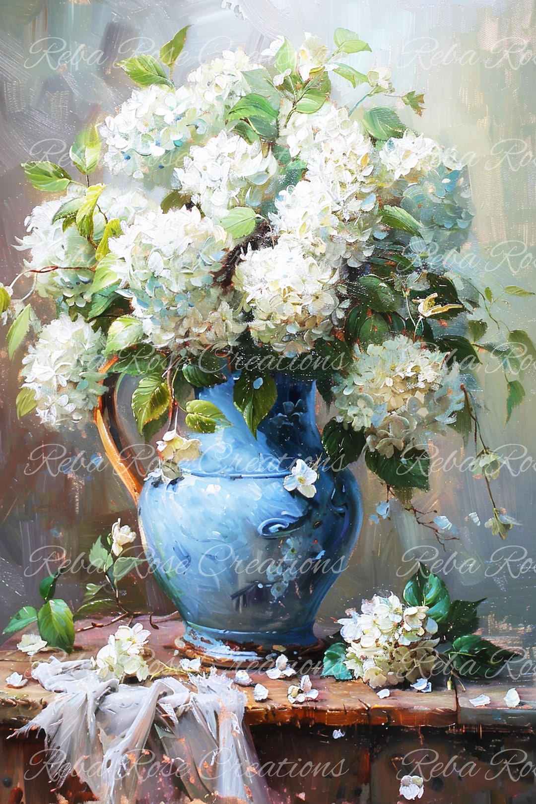 Hydrangea Rice Paper 0967 White Hydrangeas A4 Rice Paper - Etsy