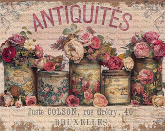 VS-08 Antiques Vintage Sign A4 rice paper