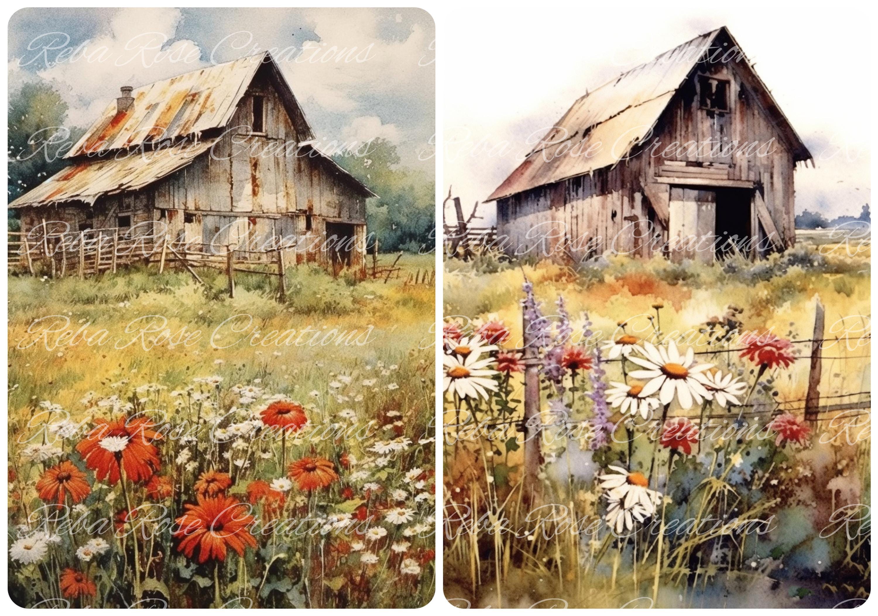 Barn Ritor Papper 0521 Old Rugged Barns A4 Rice Paper - Etsy