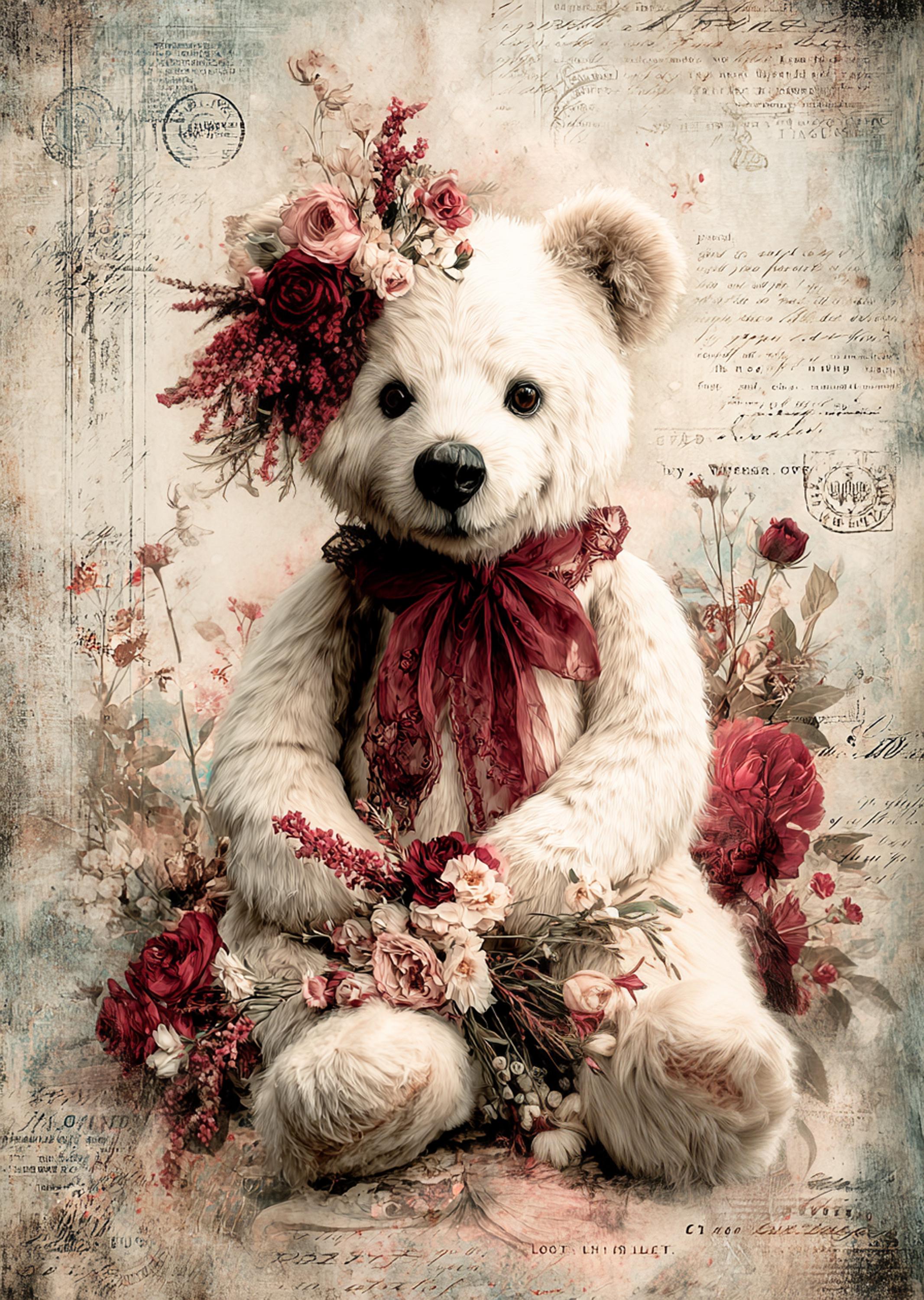 2454 Enchanting Teddy A4 Rice Paper - Etsy