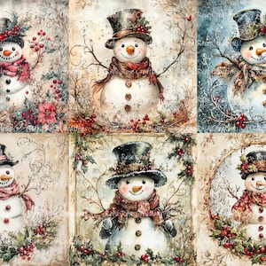 Snowman Christmas A4 rice paper 1315/A4 decoupage paper Christmas Snowman Coasters