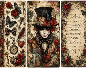 2777-Bottle Panels- Mad Hatter