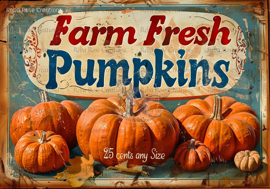 1250 Farm Fresh Pumpkin Sign A4 Rice Paper - Etsy