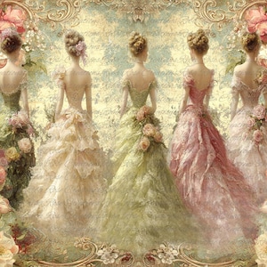 Victorian Ladies A4 decoupage paper 1812/Victorian Ladies A4 rice paper/Victorian ladies