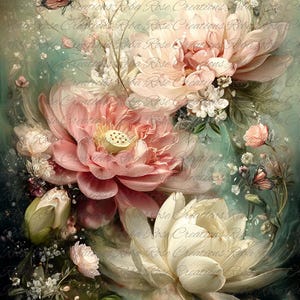 2129 Lotus Fairy Florals A4 rice paper