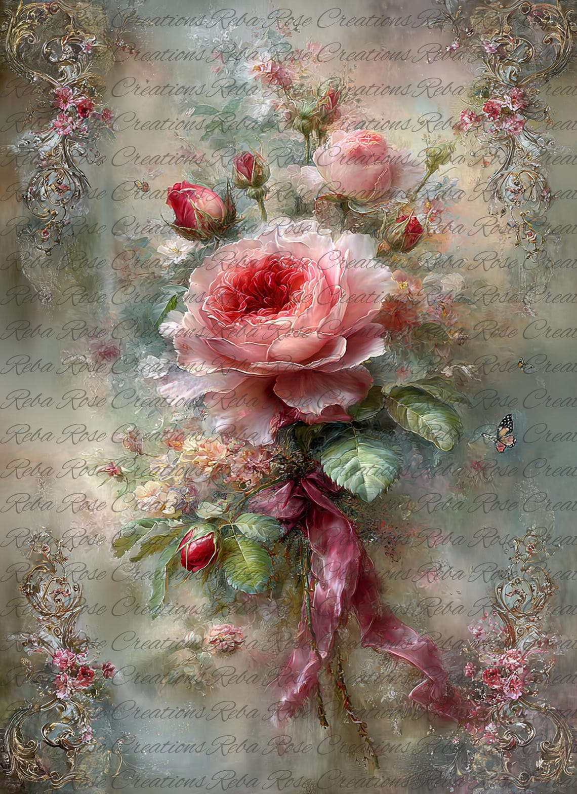 2429 Romantic Rouge A4 Rice Paper - Etsy