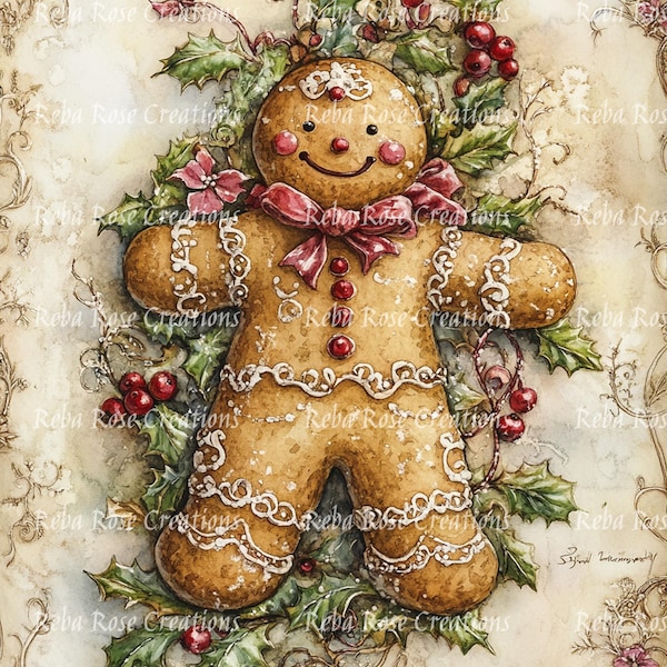 1300 Christmas Ginger Man rice paper