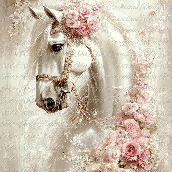 1932 Arabian Horse A4 rice paper