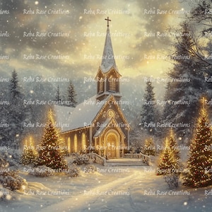 Church All Aglow A4 rice paper 1304/A4 decoupage paper Church Glowing
