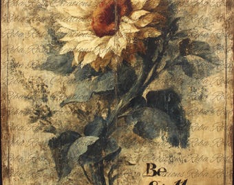 2023 Faded Farmhouse Sunflower 2 - A4 rice paper