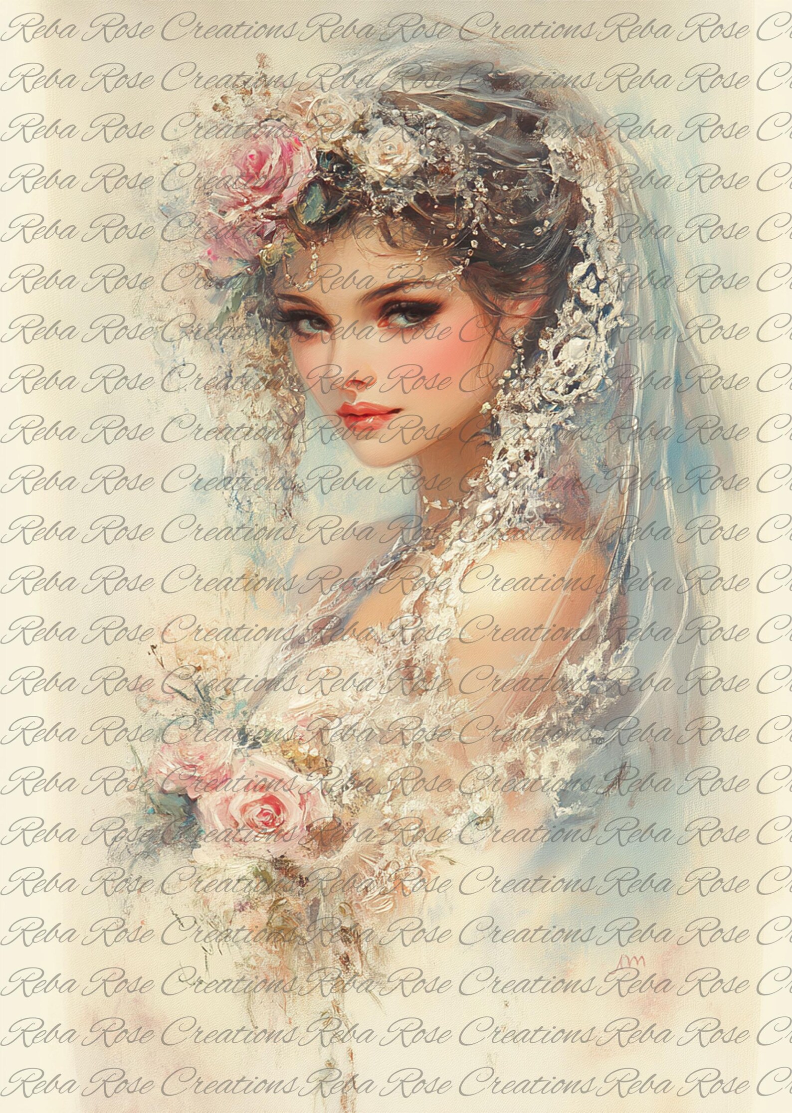 1691 Victorian Bride A4 Rice Paper - Etsy