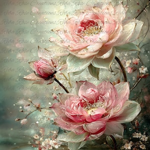 2131 Lotus Fairy Florals Three A4 rice paper