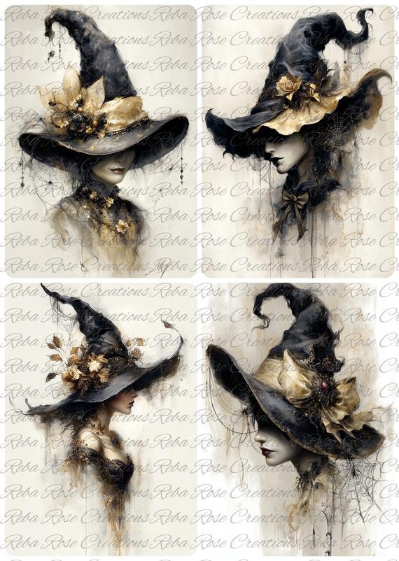 2213 Vintage Witches A4 rice paper