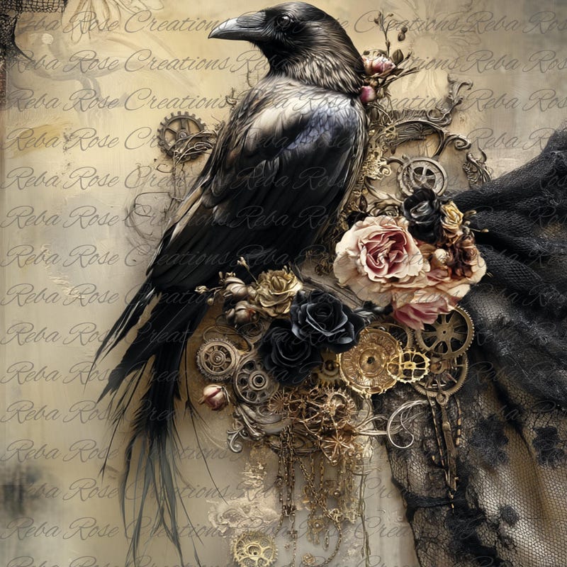 Raven Rice Paper A4 - Etsy