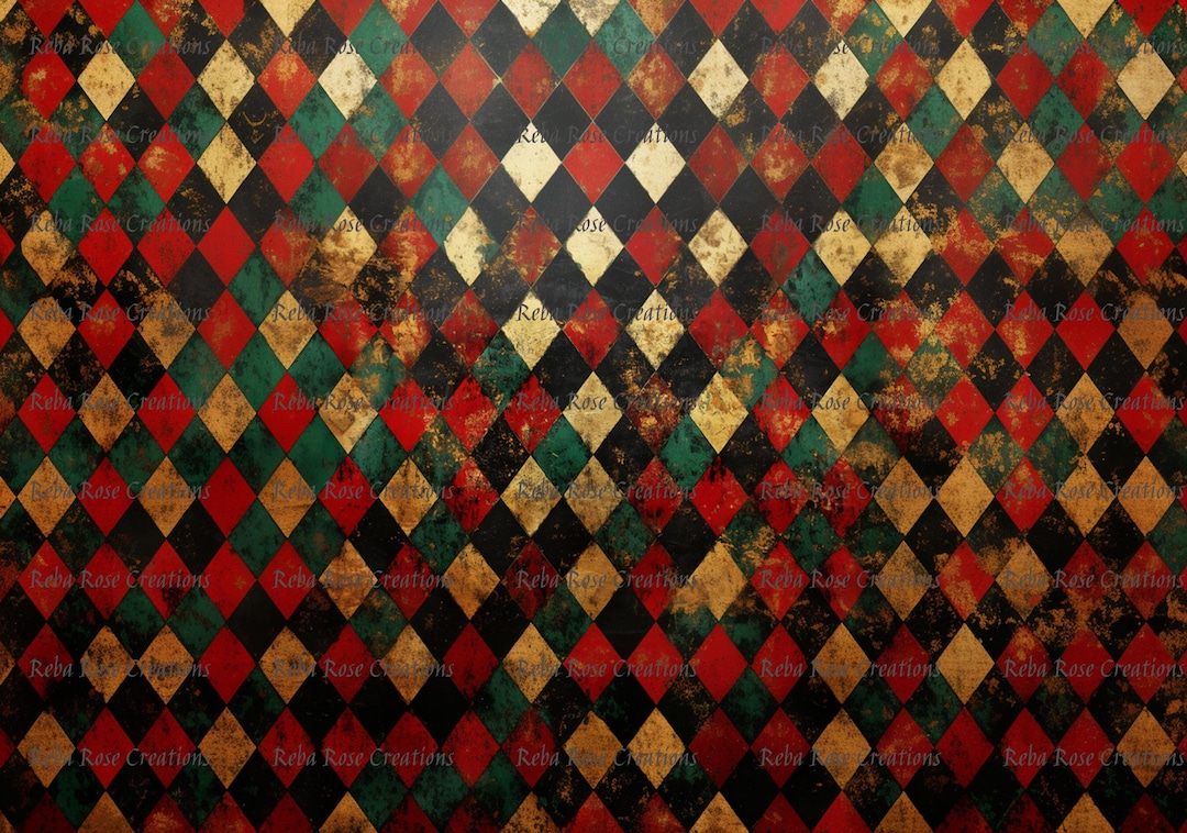 1344 Christmas Harlequin Background A4 Rice Paper - Etsy