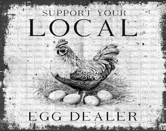 VS-34 Egg Dealer Vintage Sign A4 rice paper