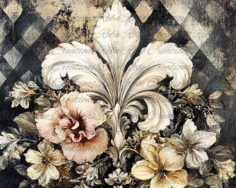 1862- Checkered Fleur De Lis