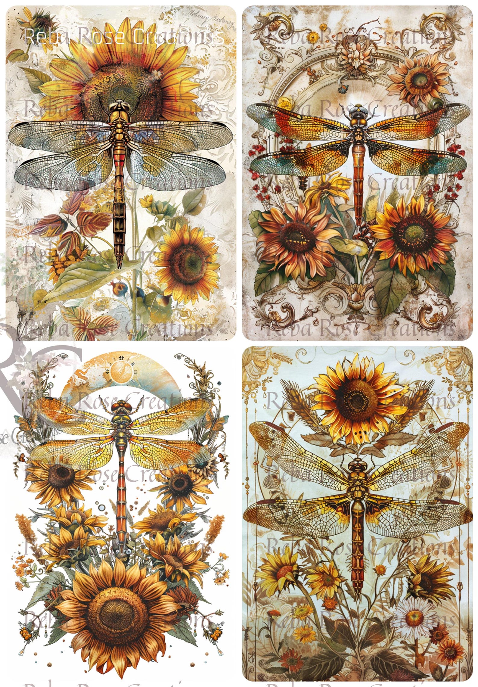 1247 Designer Dragonflies A4 Rice Paper - Etsy