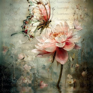2126 Lotus Fairy Butterfly A4 rice paper