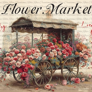 Flower Market A4 rice paper - 1738/A4 decoupage paper