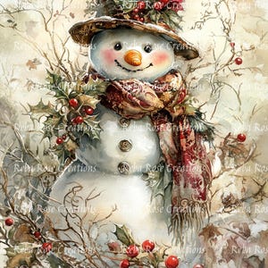 Christmas Snowman A4 rice paper 1303/A4 decoupage paper Christmas Snowman