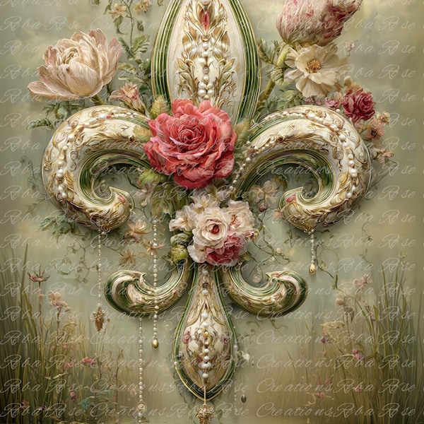 2155 Once Upon a Time Fleur de Lis A4 rice paper