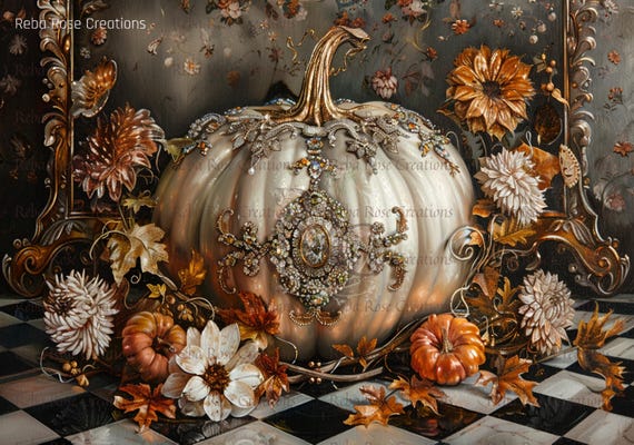 1258 Royal Jeweled Pumpkin A4 rice paper