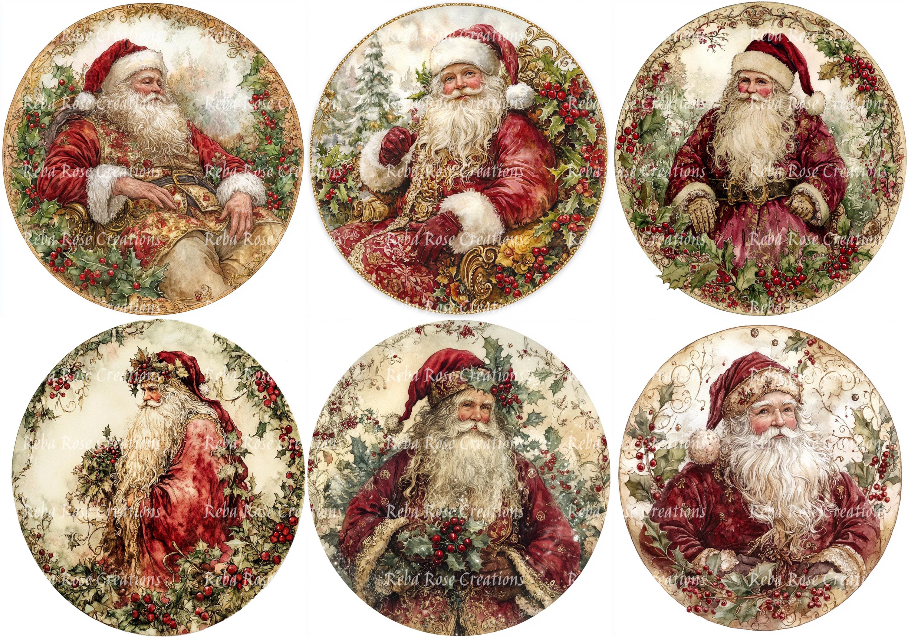Santa Retro Rounds 1313 Santa Christmas Rounds - Etsy