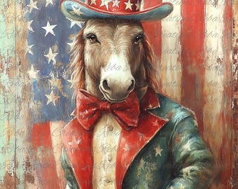 1822  Independence Day Donkey A4 rice paper