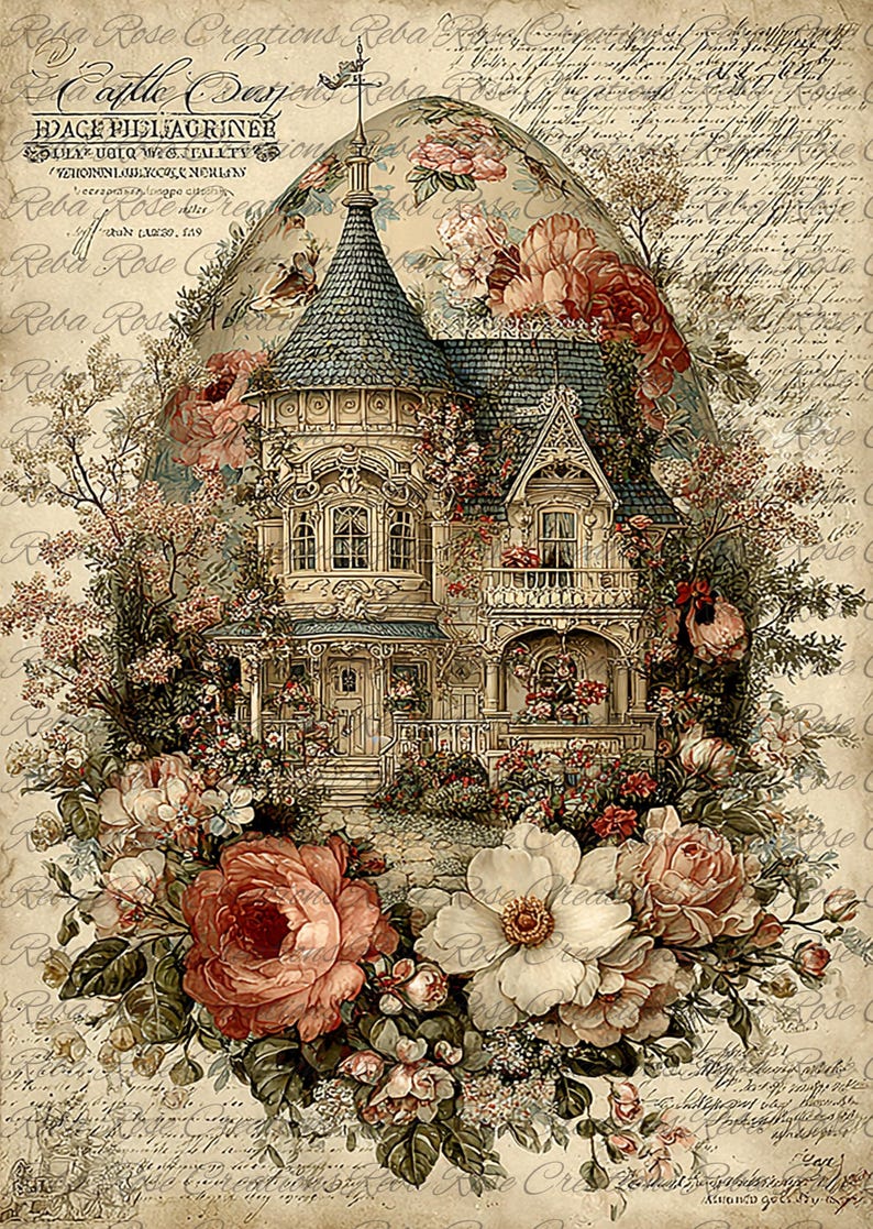 Turret And Roses 2537 the Garden of Renewal Home - Etsy