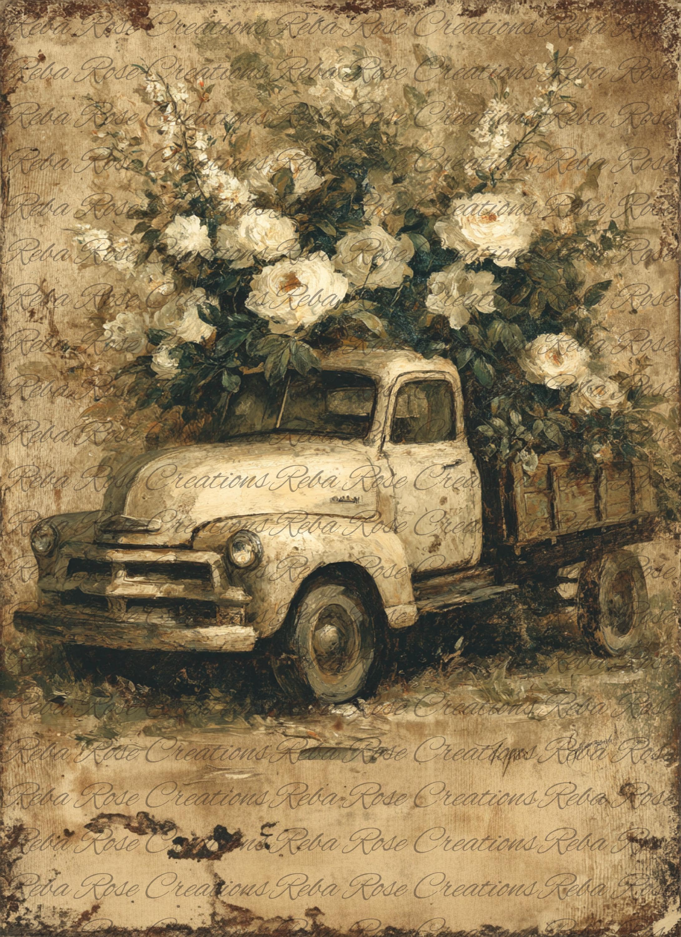 2026 Faded Farmhouse Truck A4 Rice Paper - Etsy