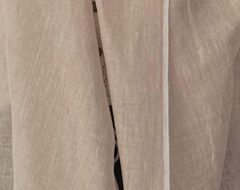 Natural undyed Linen Scarf, Lightweight Flax Shawl, unisex summer scarves prewashed