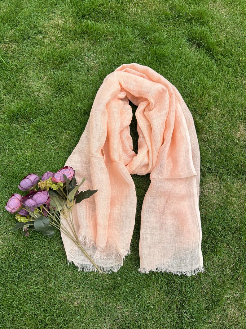Sciarpa Lunga In Cotone Morbido Per Donna - Foulard Unicolore Con Frange, Leggera E Traspirante, Idea Regalo