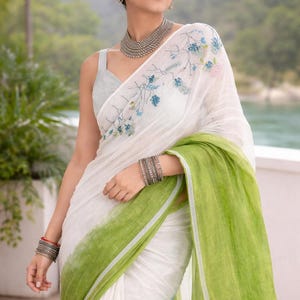 summer white saree