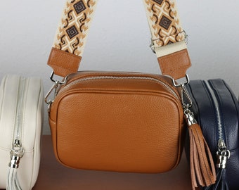 Leder Crossbody Bag für Damen, Bauchtasche mit Riemen, Echtleder Schultertasche, Reise Gürteltasche.