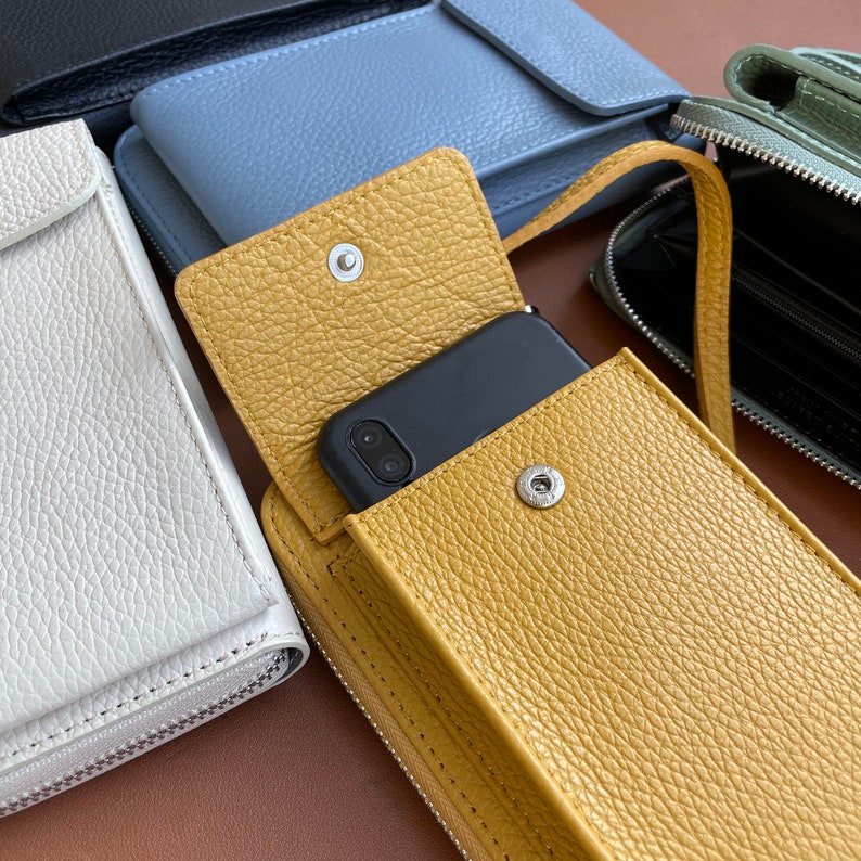 Mobile Phone Case Wallet 2 in 1 Shoulder Bag, Genuine Leather Bag Crossbody Bag, Women Purse, gift for Her
