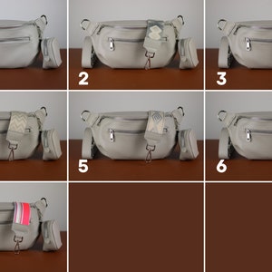 Bauchtasche Leder mit extra Gurt und extra Geldbörse, Crossbody Tasche, Alltagstasche, Bauchtasche mit Ledergürtel, Geschenk für Sie Bild 9