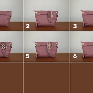 Schoudertas leer voor dames, leren schoudertas, crossbody tas heuptas met riem, kerstcadeau afbeelding 10