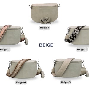 Wildleder Bauchtasche für Frauen, Leder Schultertasche, Crossbody Tasche Gürteltasche mit Riemen, Geschenk für sie BEIGE