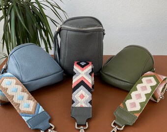 Umhängetasche für Damen, Bauchtasche aus Leder mit Gurt, Schultertasche aus echtem Leder, Reisetasche.