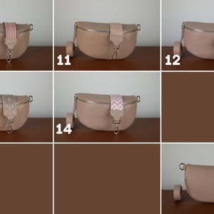 Dusky Pink Belly Bag Leather with Silver Zipper for Women, Leather Shoulder Bag, Crossbody Bag Belt Bag with Strap image 4