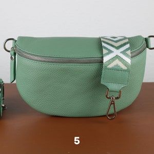 Leder Umhängetasche für Frauen Mint Grün, Bauchtasche mit Riemen, Echtes Leder Umhängetasche, Geschenk für sie Bild 6