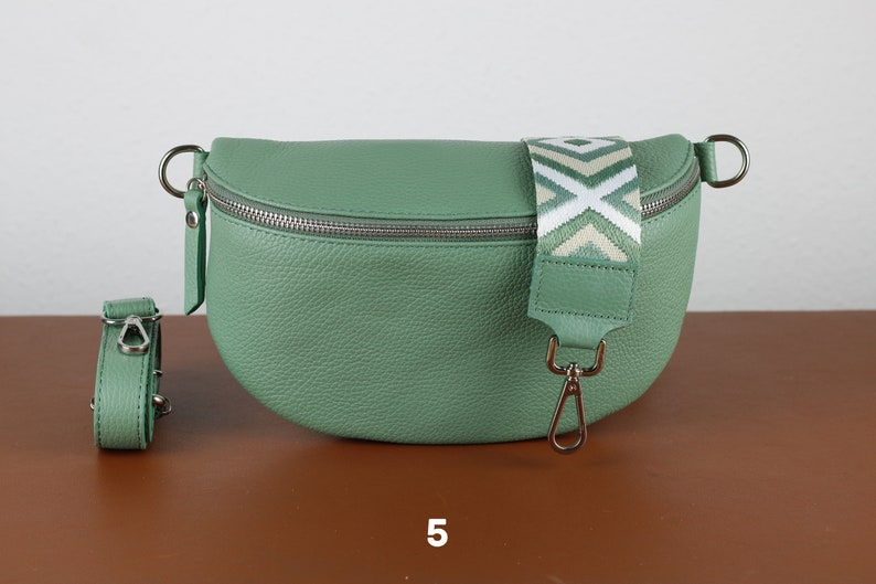 Leder Umhängetasche für Frauen Mint Grün, Bauchtasche mit Riemen, Echtes Leder Umhängetasche, Geschenk für sie Option-5