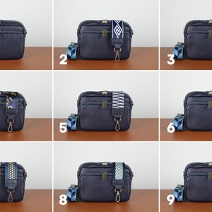 Leather Crossbody Bag with extra Strap, Leather Shoulder Bag, Everyday bag, Fanny pack and Patterned Belt image 6