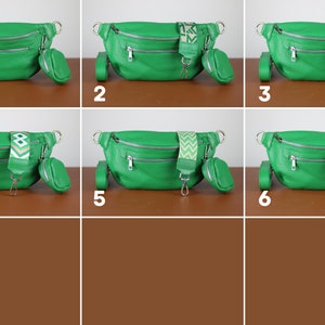 Bauchtasche Leder mit extra Gurt und extra Geldbörse, Crossbody Tasche, Alltagstasche, Bauchtasche mit Ledergürtel, Geschenk für Sie Bild 4