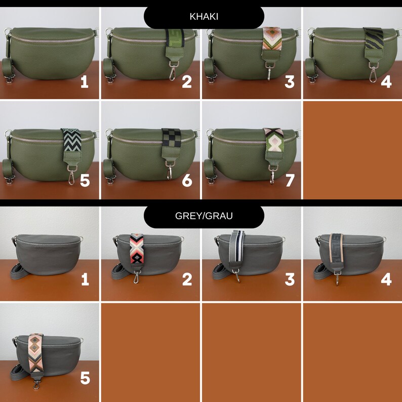 Leather Crossbody Bag With Extra Strap Leather Shoulder Bag Etsy