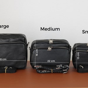 Leren crossbodytas met extra riem, leren schoudertas, alledaagse tas, heuptasje en riem met patroon afbeelding 9