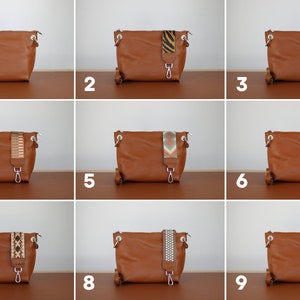 Schoudertas leer voor dames, leren schoudertas, crossbody tas heuptas met riem, kerstcadeau afbeelding 3